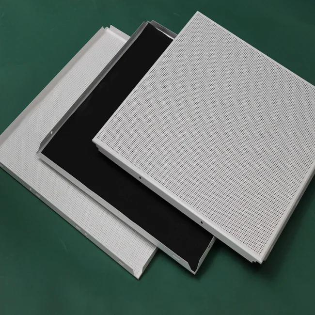 Clip-in acoustic ceiling tiles in whith colours