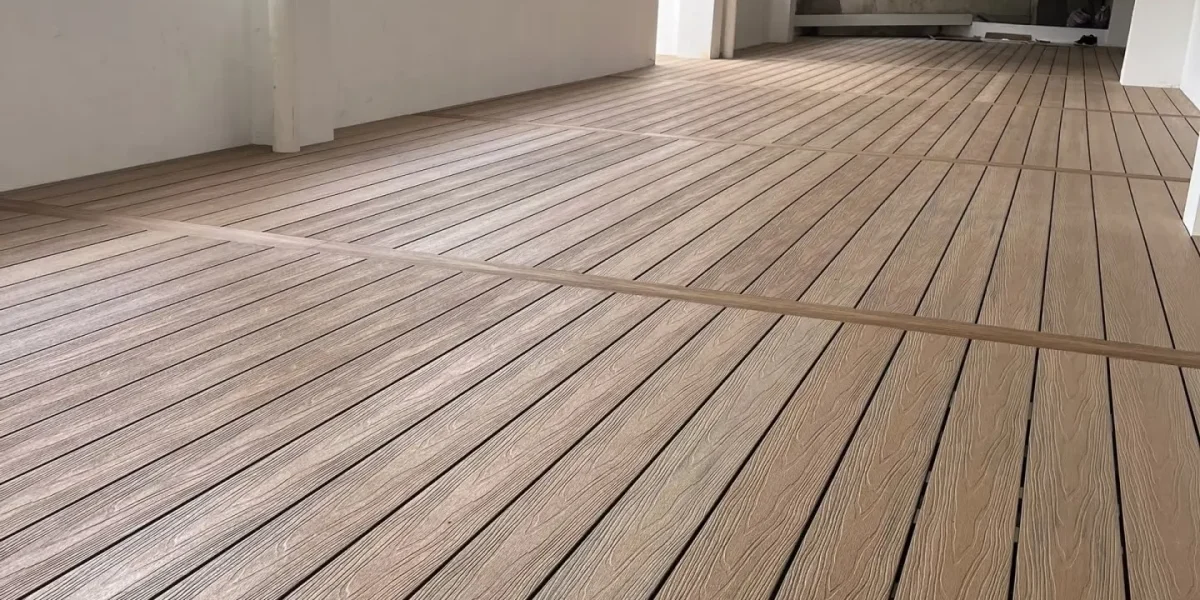 Aluminium Composite Floor Panel 10 Installed composite floor panel with aluminium core at indoor space