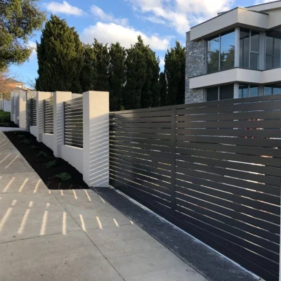 Aluminium slot fencing installed in residential area