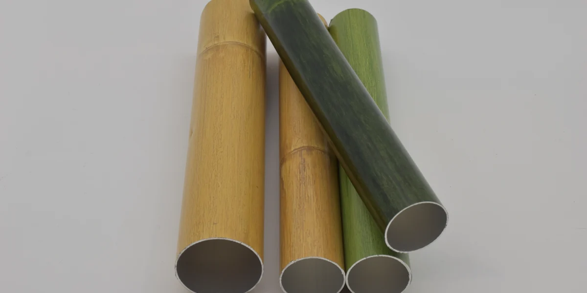 Aluminium Round Tube 01 6063-T5 aluminium round tubes in wood and bamboo grain