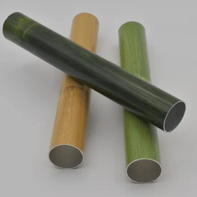 Round profile tubes with bamboo grain finishes