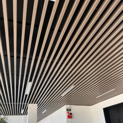 Baffle ceiling in solid color