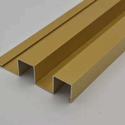 Fluted panels by aluminium 6063-T5 with metallic gold finish
