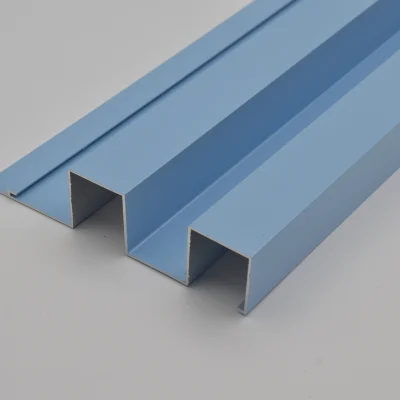 Fluted panels by aluminium 6063-T5 with blue finish