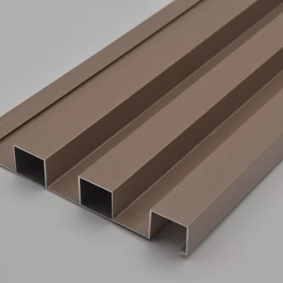 Fluted panels by aluminium 6063-T5 with brown finish