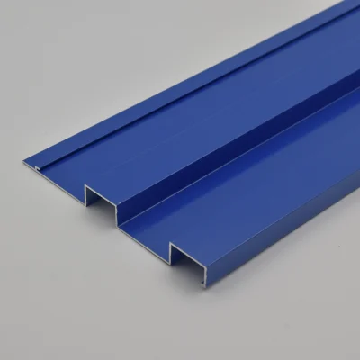 Fluted panels by aluminium 6063-T5 with dark blue finish