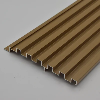 Fluted panels by aluminium 6063-T5 with wood grain finish