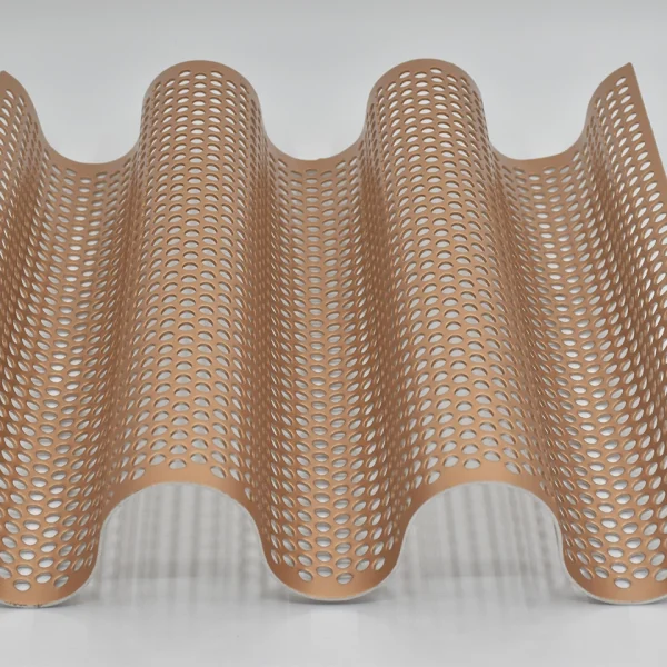 Perforated panel in wave shape suitable for indoor & outdoor cladding