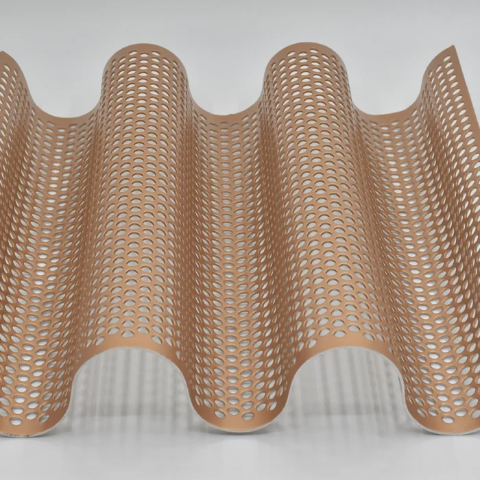 Perforated panel in wave shape suitable for indoor & outdoor cladding