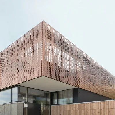 Architectural aluminium cladding with customized perforated panel
