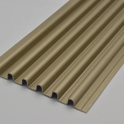 Aluminium wave panel by profile 6063-T5 in champagne gold finish