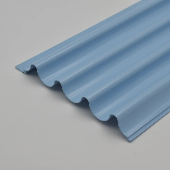Aluminium wave panel by 6063-T5 in light blue finish