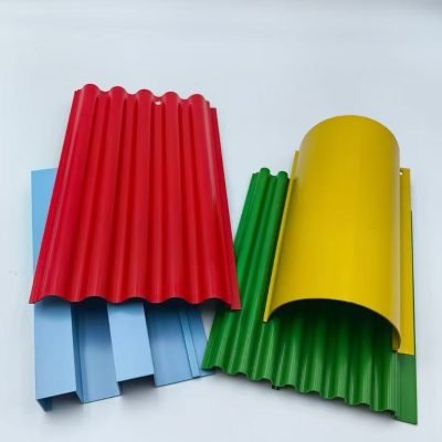 Close up of wave panels by aluminium 6063-T5 in multiple colours