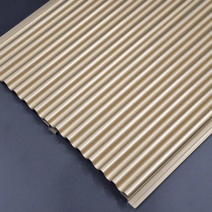 Aluminium wave panel by 6063-T5 in anodized gold finish